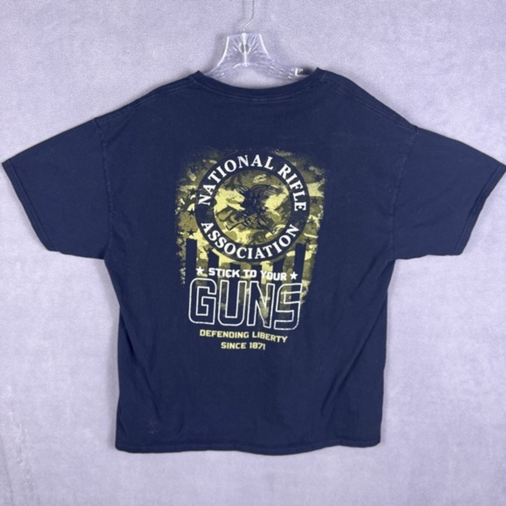 NRA National Rifle Association Shirt Mens XL‎ Black Back Graphic Read!